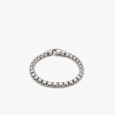 Sterling Silver Round Box Chain Bracelet