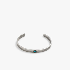 Sterling Silver Modern Hieroglyphics Cuff with Turquoise