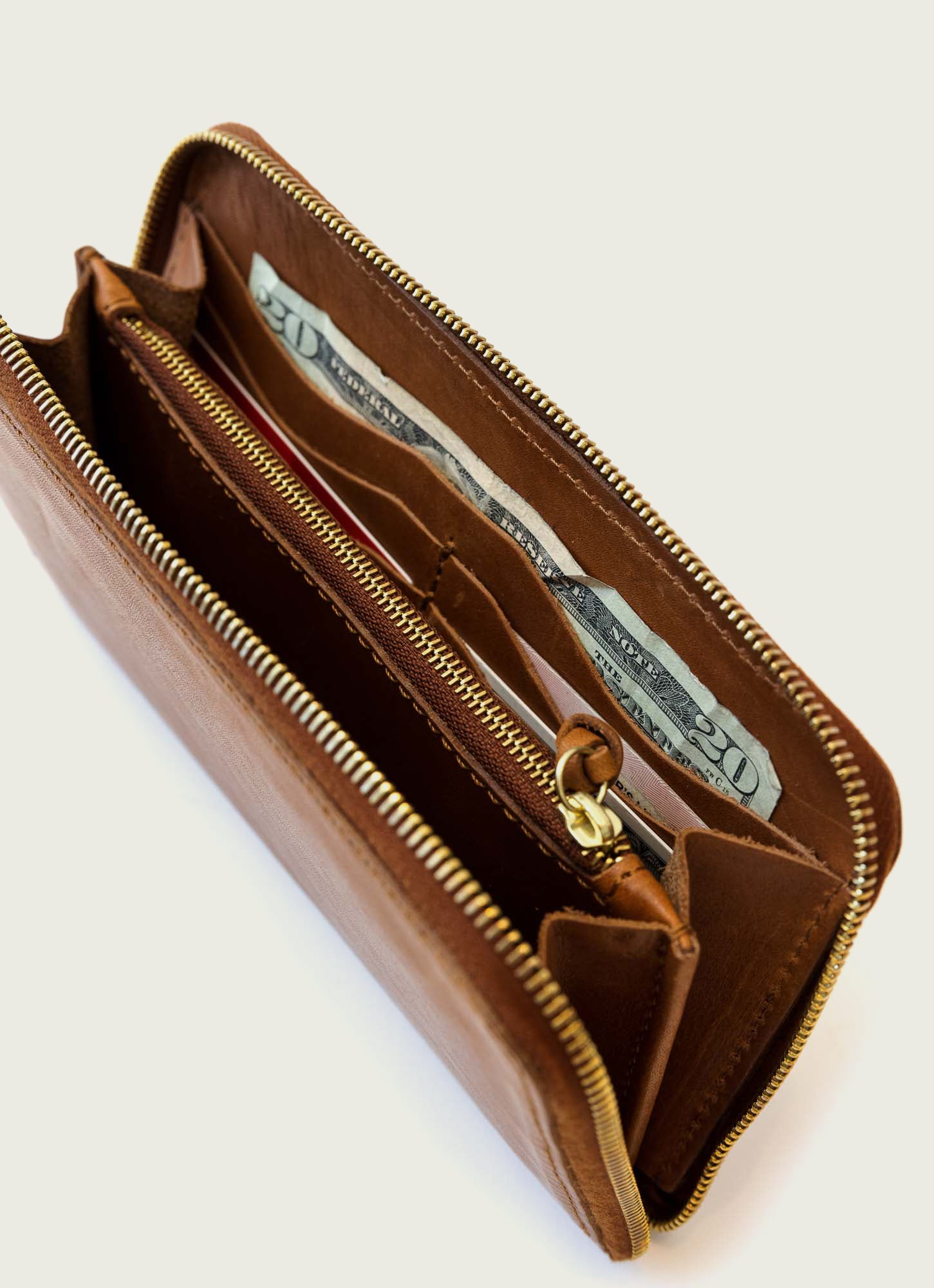 Leather zip hotsell around wallet women's