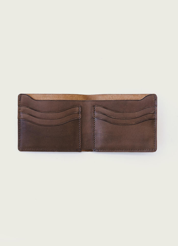 Leather Bifold wallet in chocolate