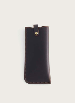 brown leather sunglasses case